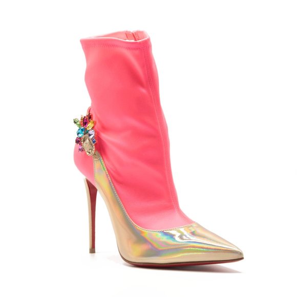 Christian Louboutin Jessie Joli Crystal Embellished Bootie EU 38.5 - Picture 1 of 9